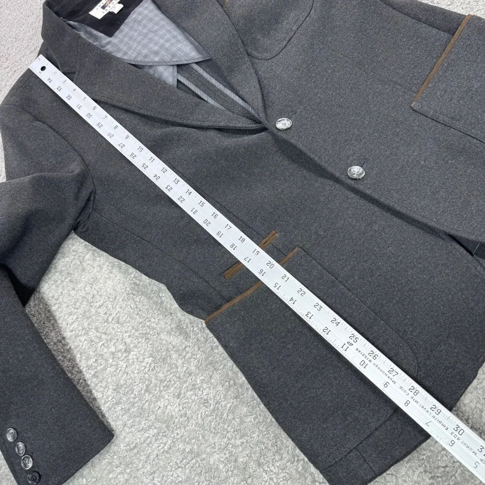 Joseph Abboud Mens Gray Knit Blazer Sport Coat Elbow Patches Size M